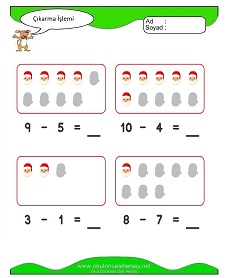 Çıkarma İşlemi Çalışma Sayfaları